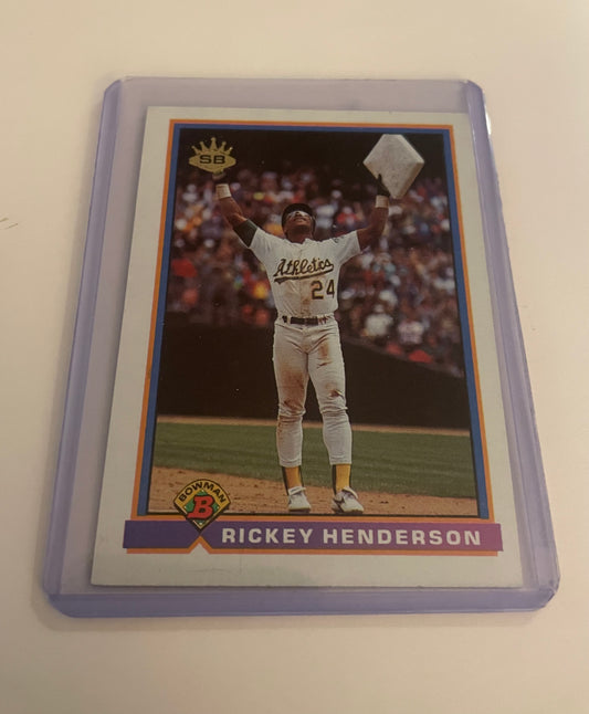 Ricky Henderson Oakland Athletics 1991 Bowman stolen base King