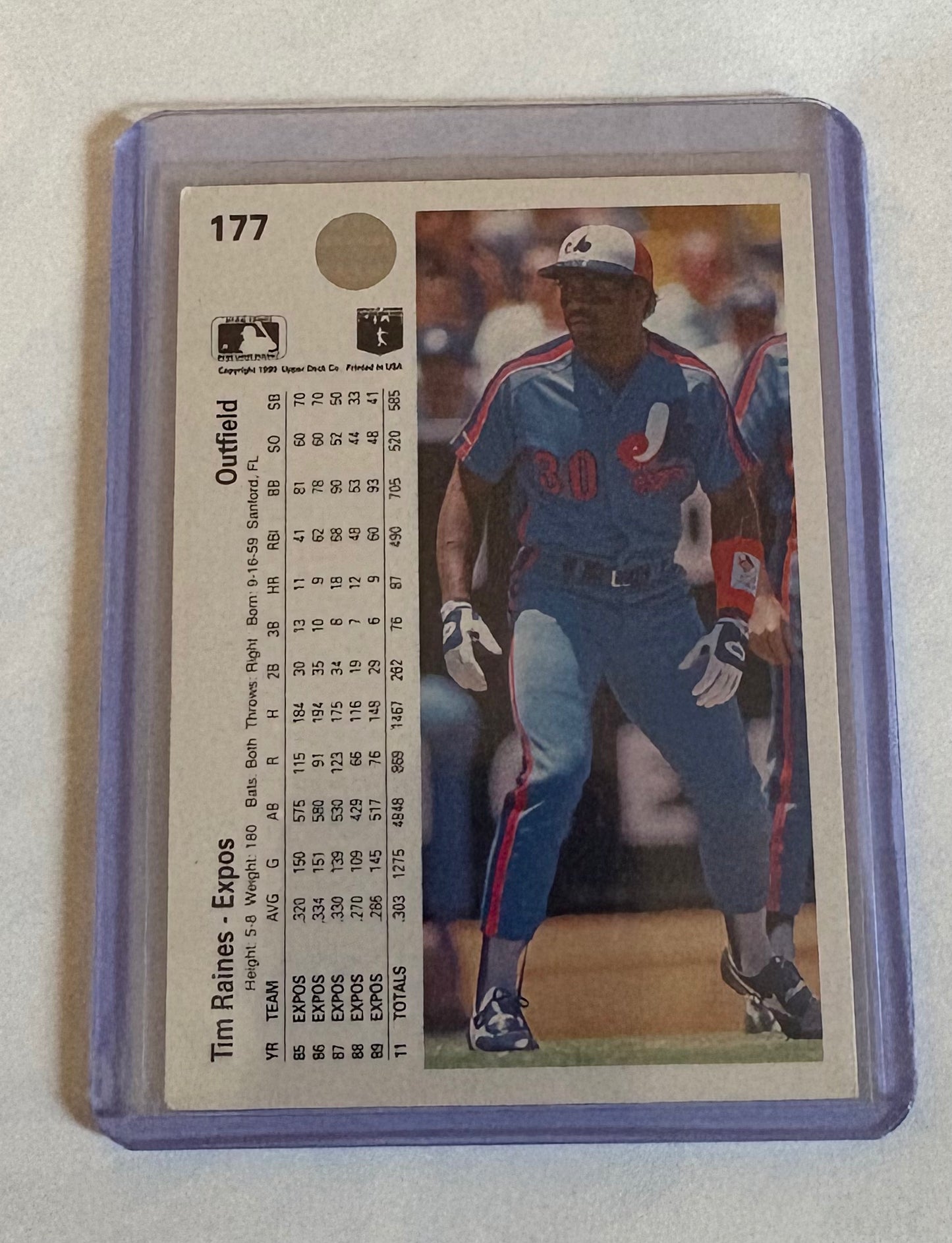 Tim Raines Montreal Expos Upper Deck 1990