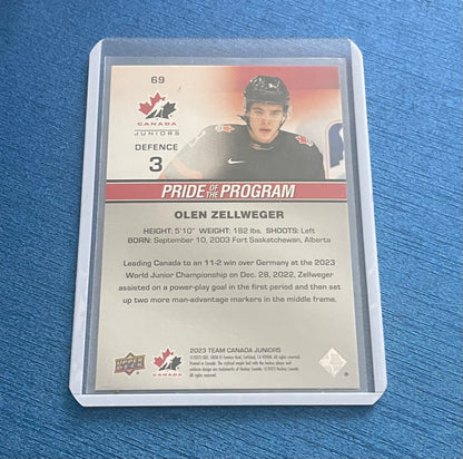 Olen Zellweger Team Canada Juniors 2023 Upper Deck