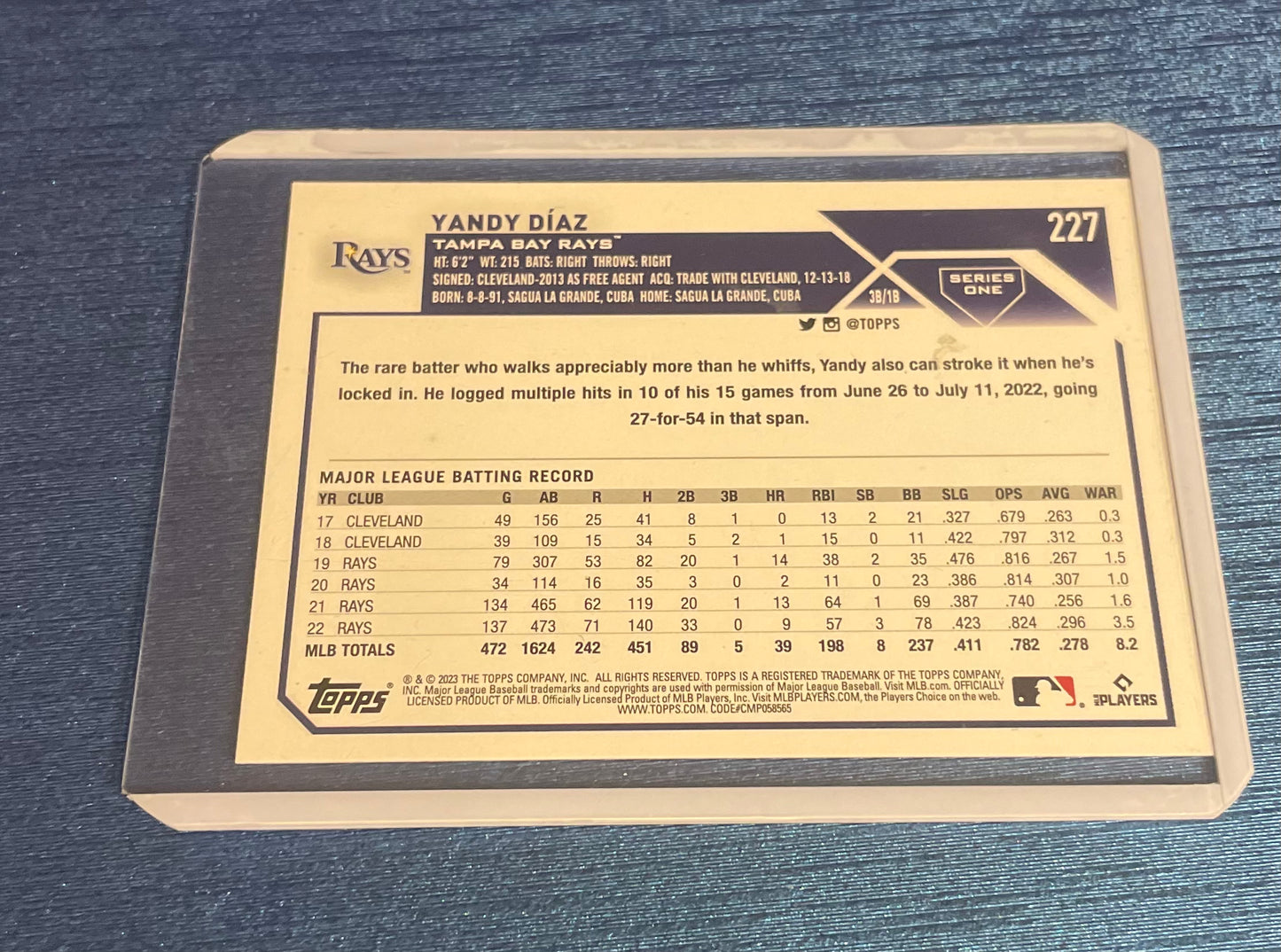 Tandy Diaz Tampa Bay Ray Topps 2023