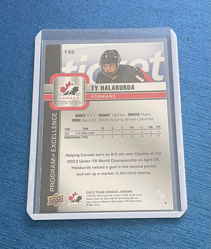 Ty Halaburda Team Canada juniors 2023 Upper Deck