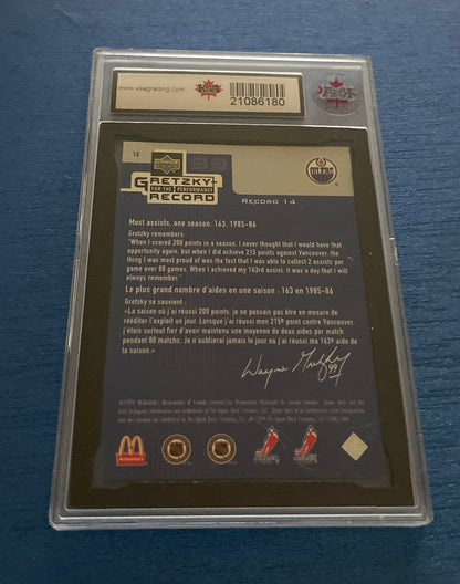 Wayne Gretzky Edmonton Oilers graded 9.5 (ksa) Upper Deck Gretzky for the performance record