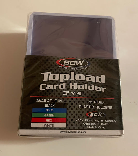 Toploader card holder 25pack white border