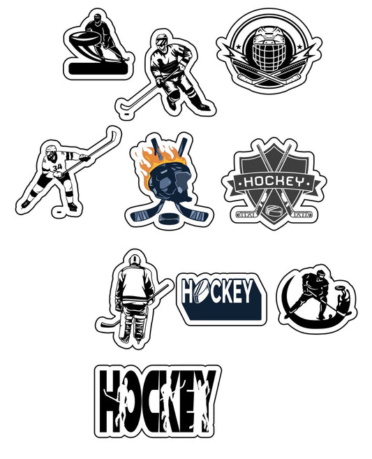 Assorted hockey sticker sheet 10pc