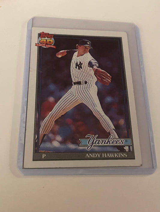 Andy Hawkins New York Yankees 1991 Topps 40 years of baseball