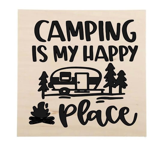 Camping wood sign