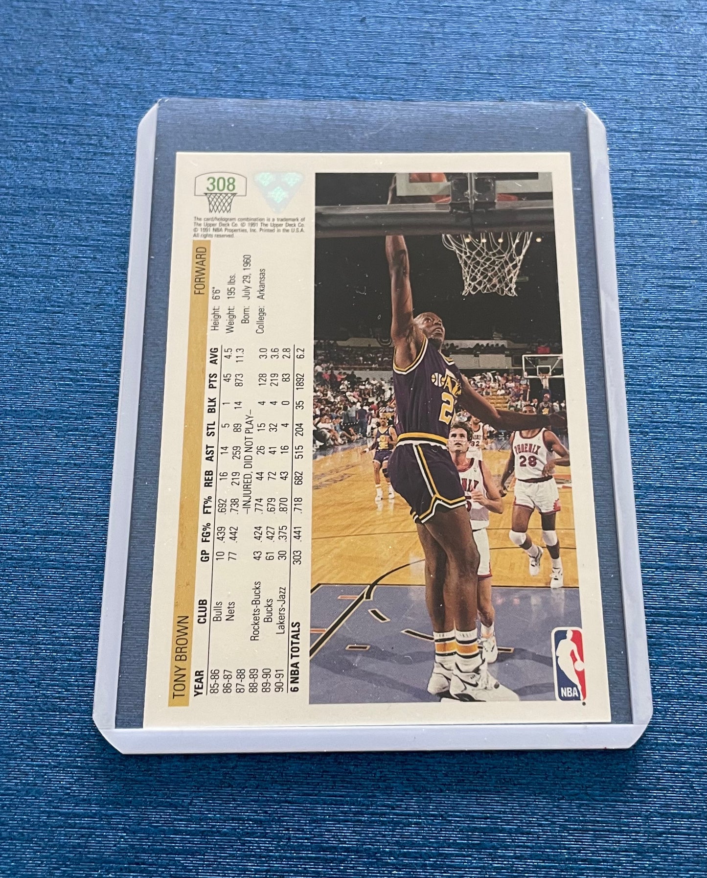 Tony Brown Utah Jazz 1991-92 Upper Deck