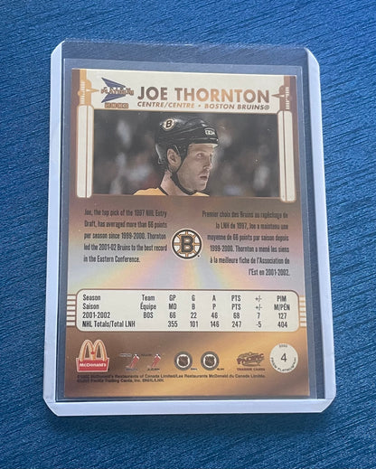 Joe Thornton Boston Bruins Prism Platinum 2003
