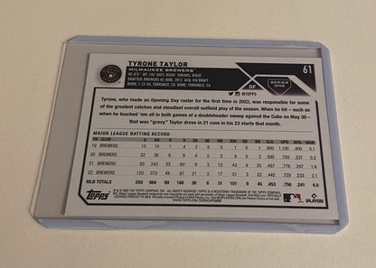 Tyrone Taylor Milwaukee Brewers Topps 2023