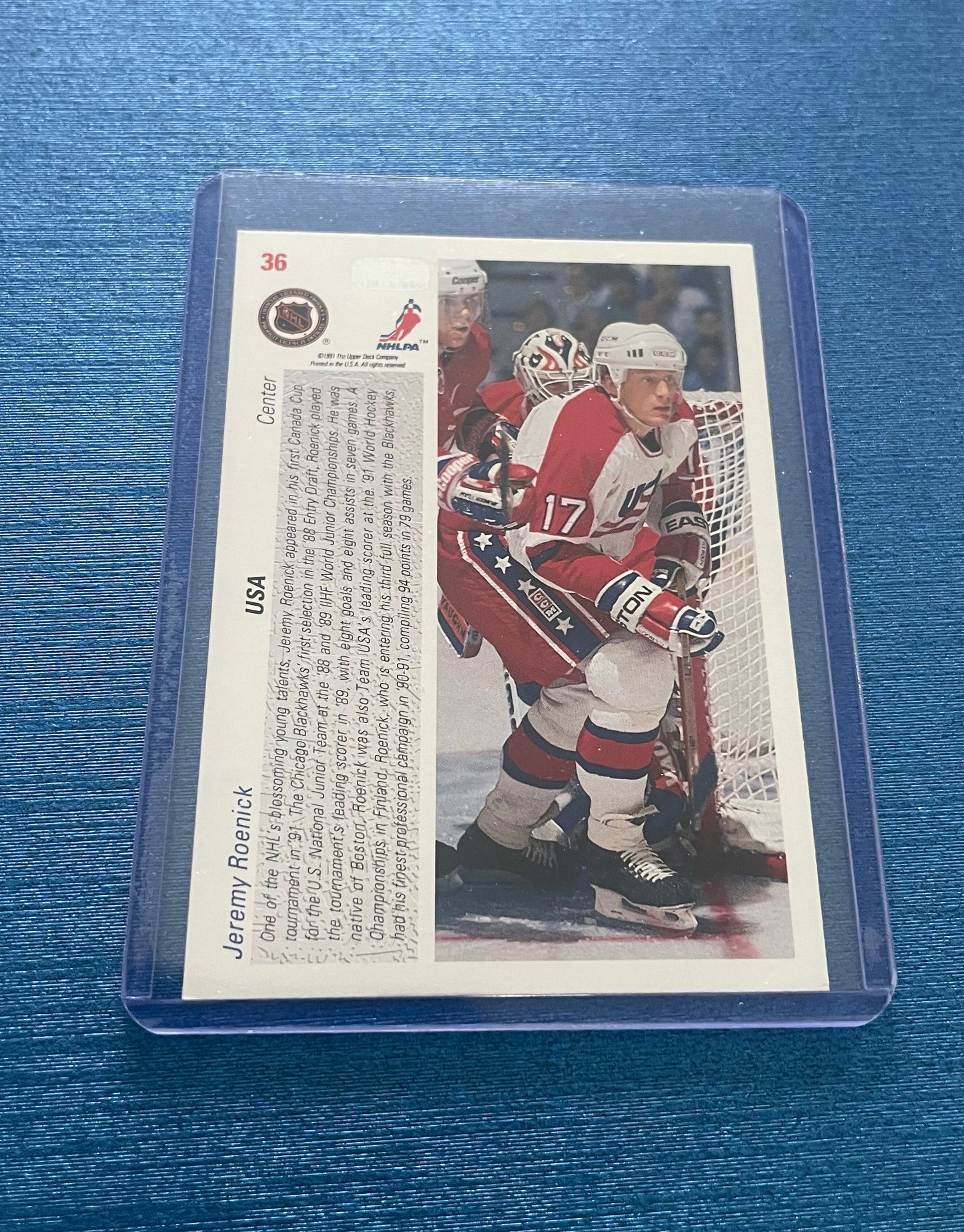 Jeremy Roenick Team USA Canada Cup ‘91 Upper Deck