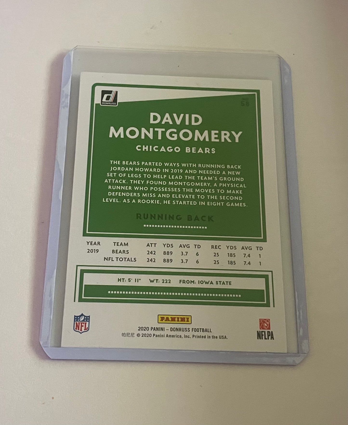 David Montgomery Chicago Bears 2020 Donruss