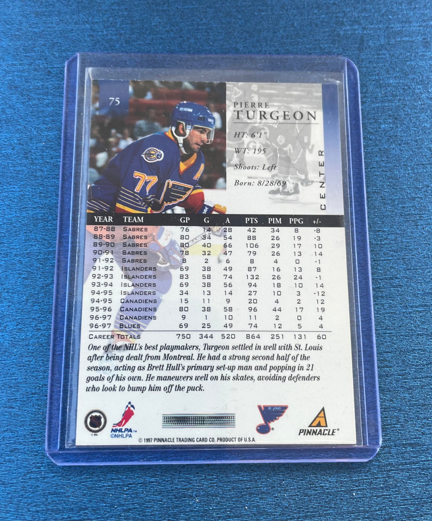 Pierre Turgeon St.Louis Blues Pinnacle ‘97