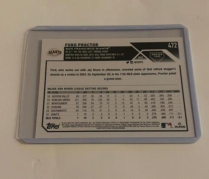 Ford Proctor San Franscico Giants Topps 2023