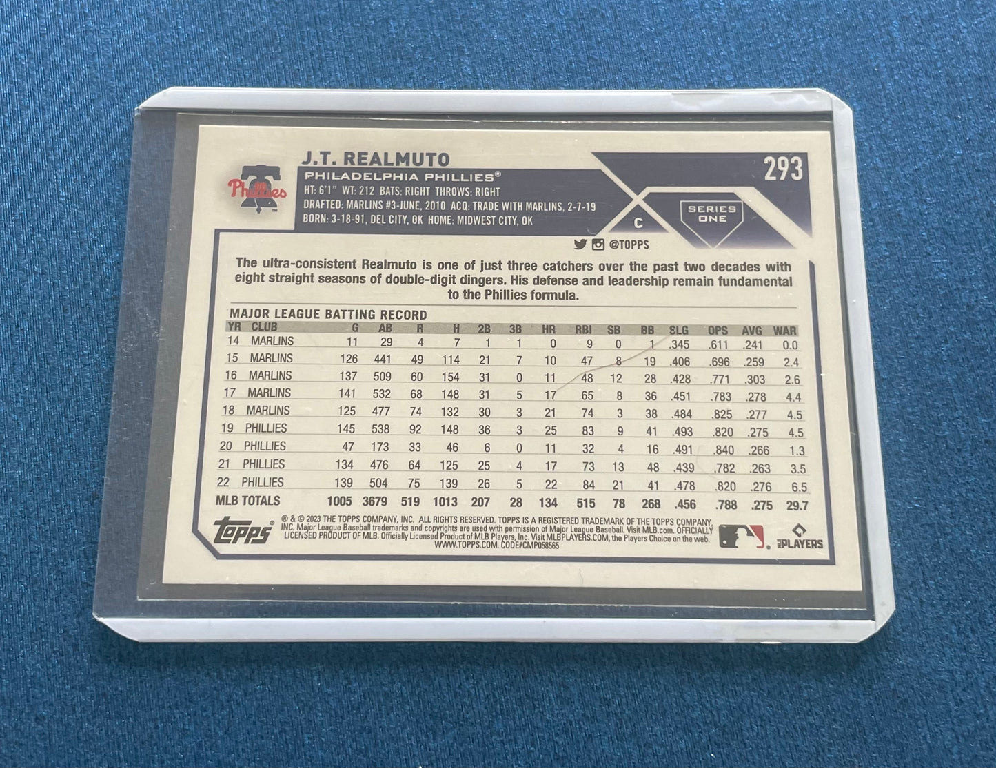 J.T Realmuto Philadelphia Phillies 2023 Topps