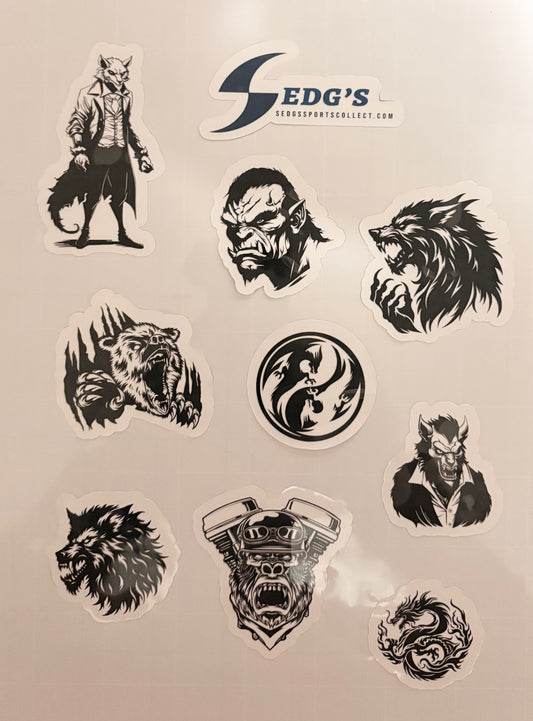 “Darkness falls” 10 pc sticker set