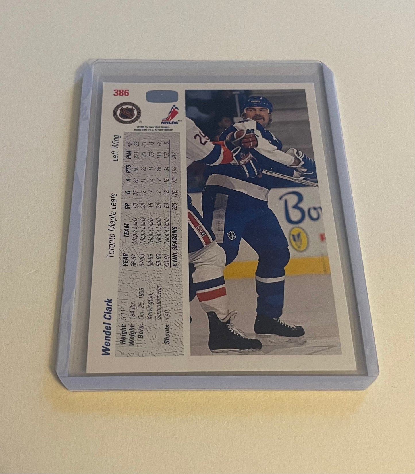 Wendel Clark Toronto Maple Leafs Upper Deck 1991-92