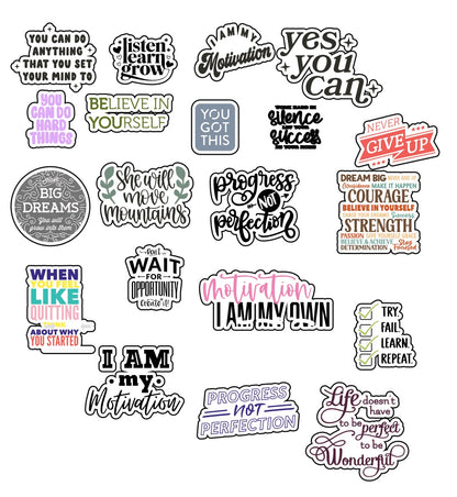 Motivational sayings sticker set 20pc