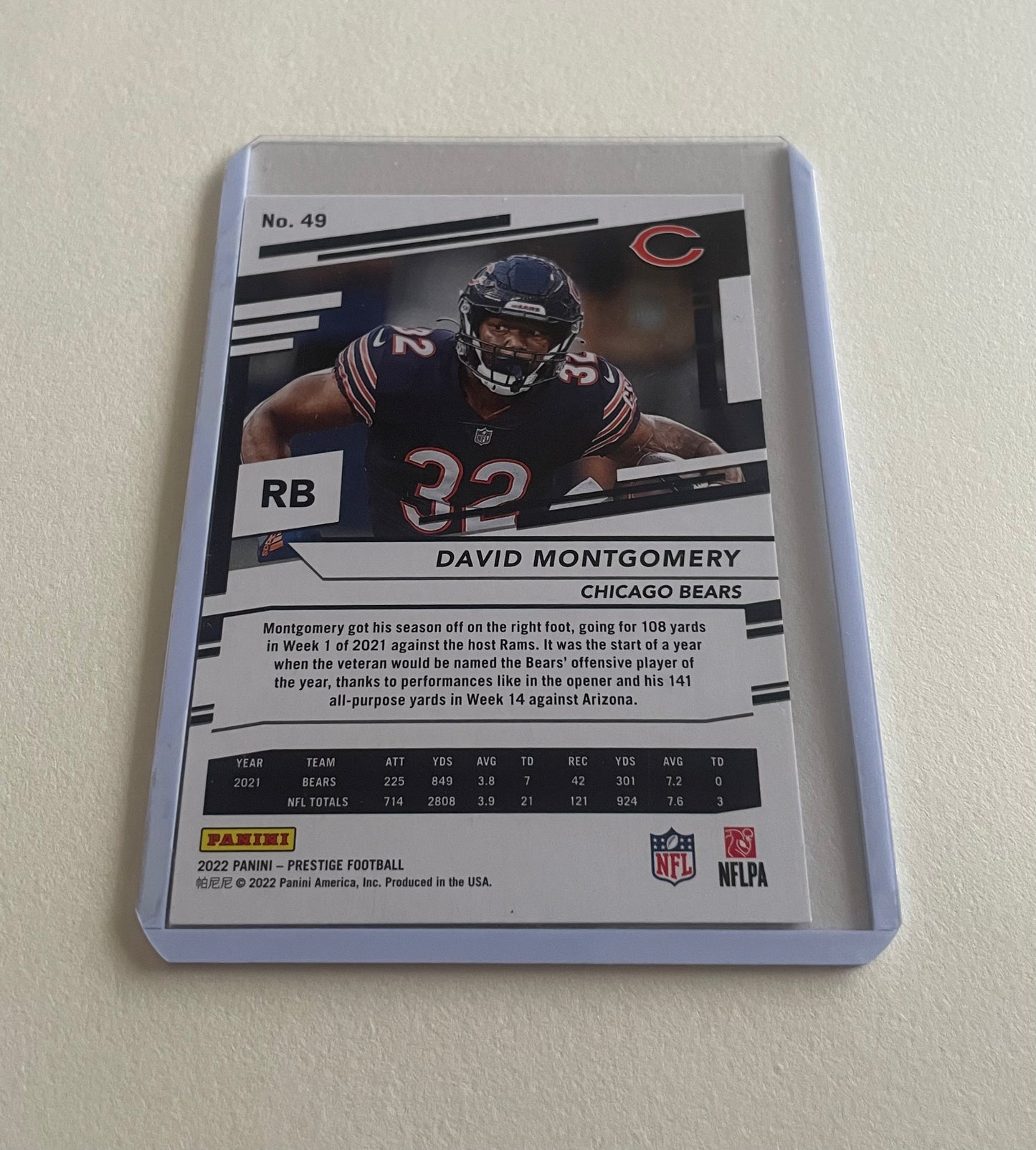 David Montgomery Chicago Bears 2022 Panini Prestige