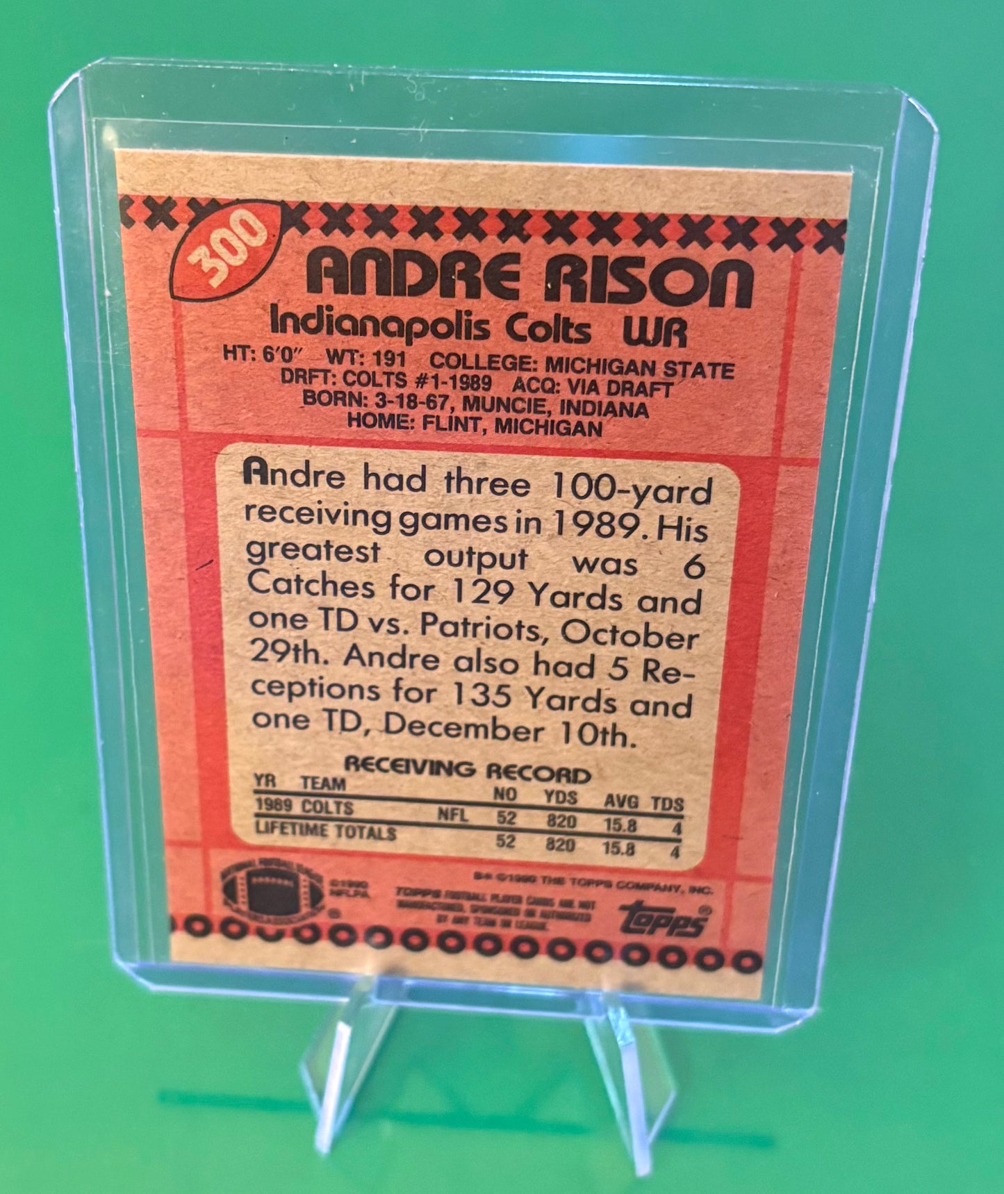 Andre Rison Indianapolis Colts Topps 1990