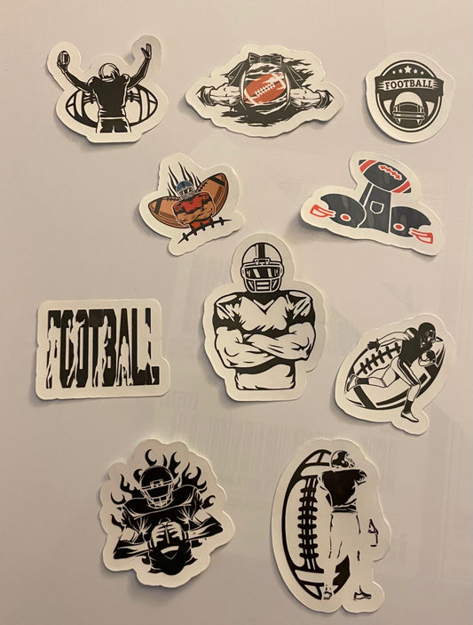 Football themed sticker pack 10pc