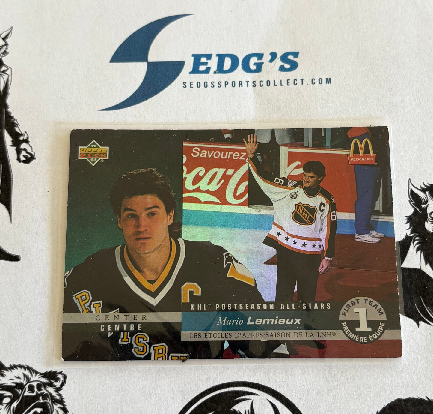 Mario Lemeiux Pittsburgh Penguins 1991 Upper Deck