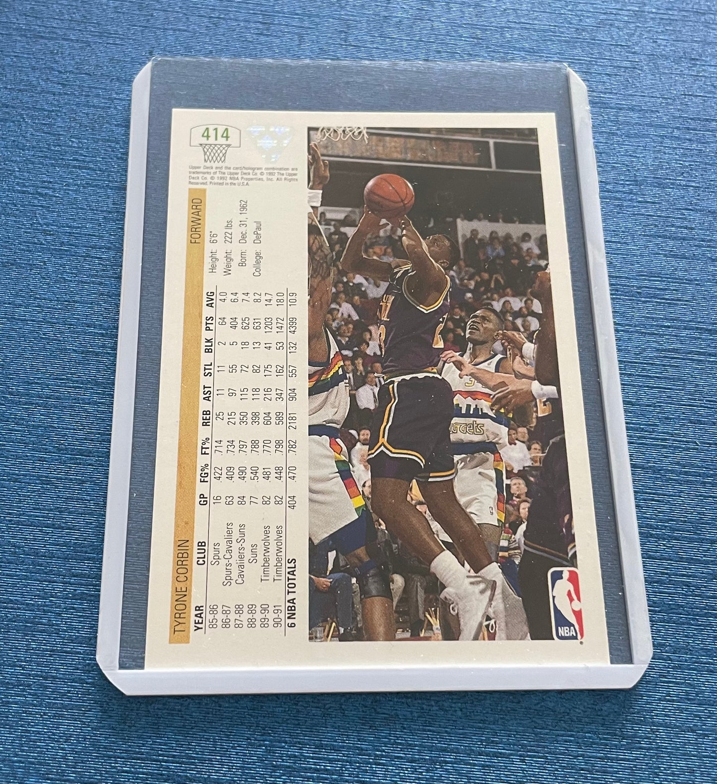 Tyrone Corbin Utah Jazz 1991-92 Upper Deck