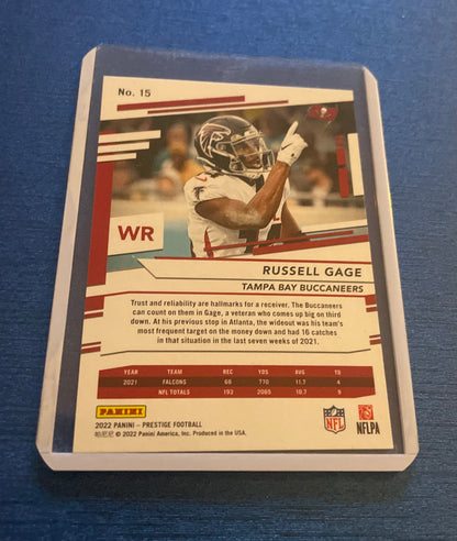 Russell Gage Tampa Bay Buccaneers 2022 Panini Prestige