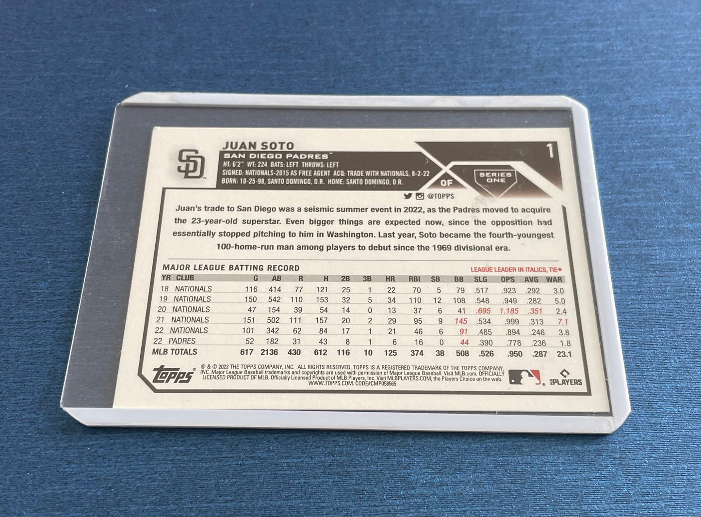 Juan Soto San Diego Padres Topps 2023