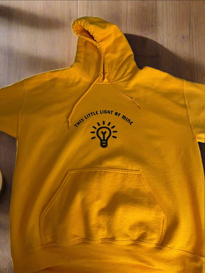 “This little light of mine” yellow hooded sweatshirt
