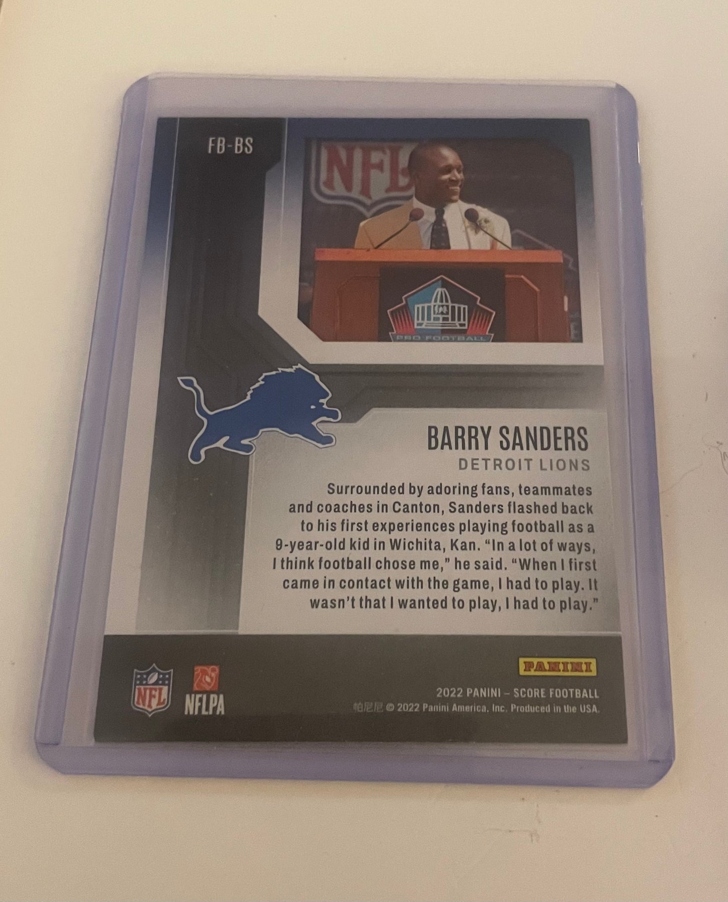 Barry Sanders Detroit Lions 2022 1st ballot