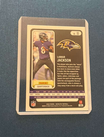 Lamar Jackson Baltimore Ravens ‘22 Panini Absolute Football