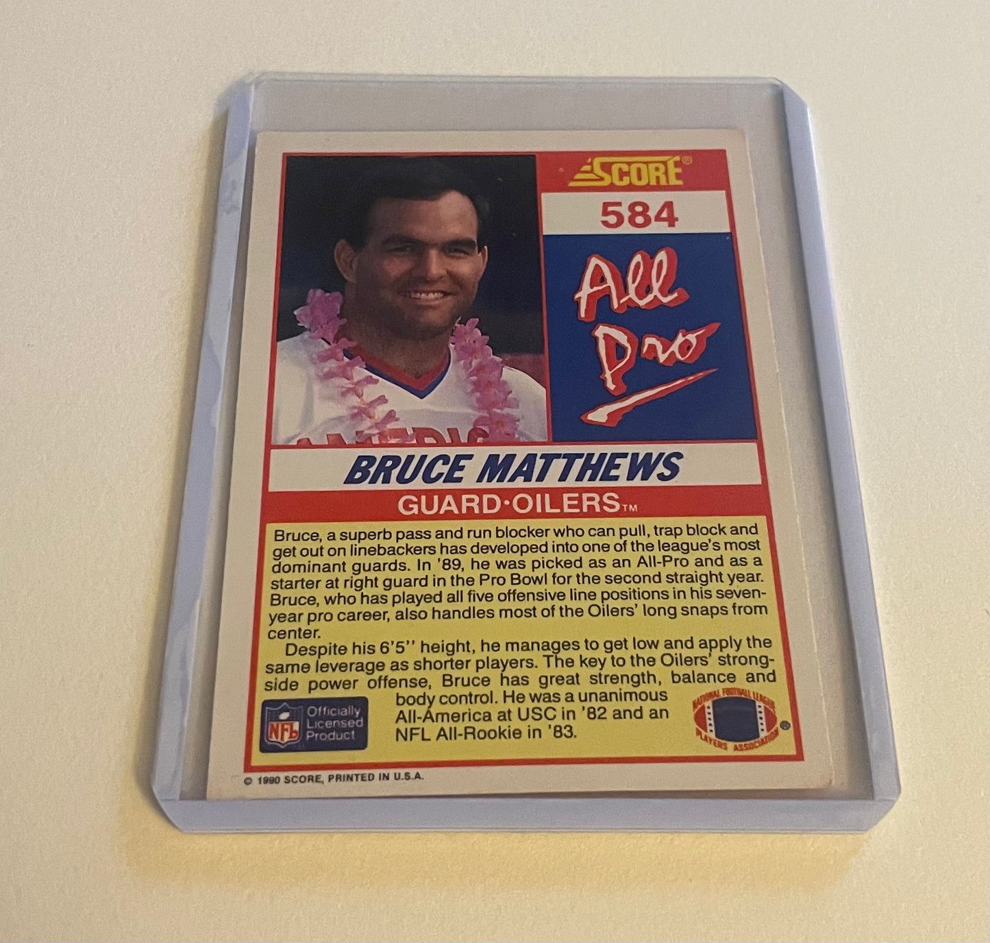 Bruce Matthews All Pro Houston Oilers 1990