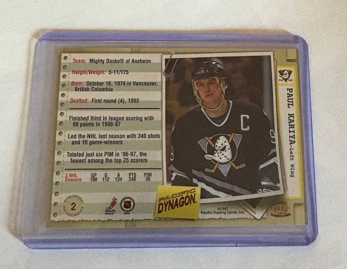 Paul Kariya Anaheim Ducks Pacific Dynagon