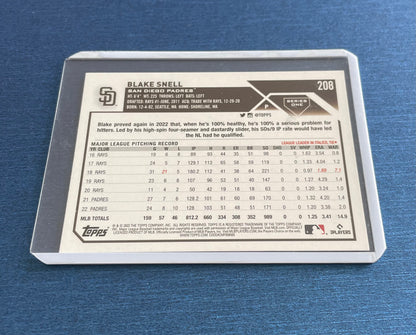 Blake Snell San Diego Padres Topps 2023