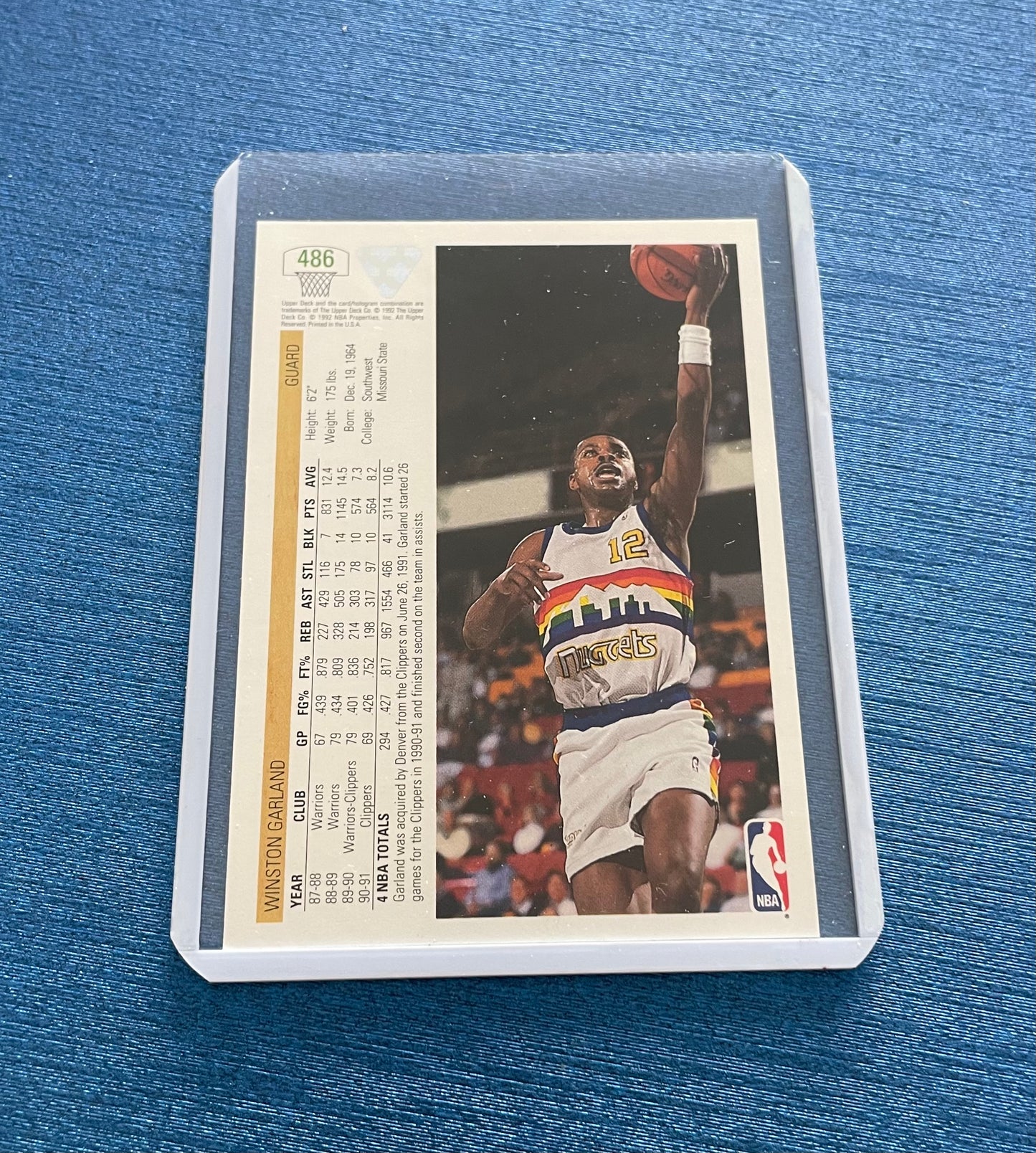 Winston Garland Denver Nuggets 1991-92 Upper Deck