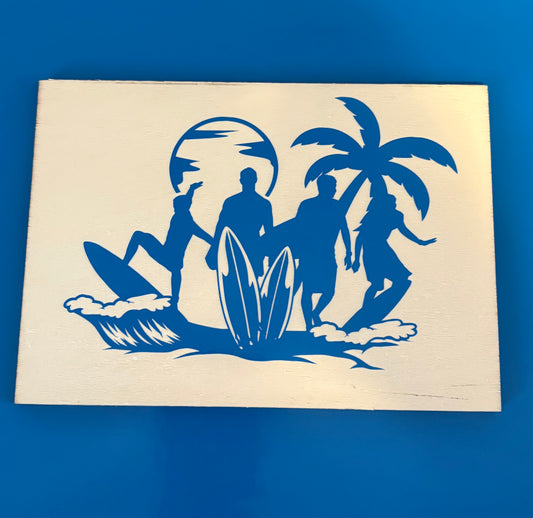 “Blueman” group surfing sign