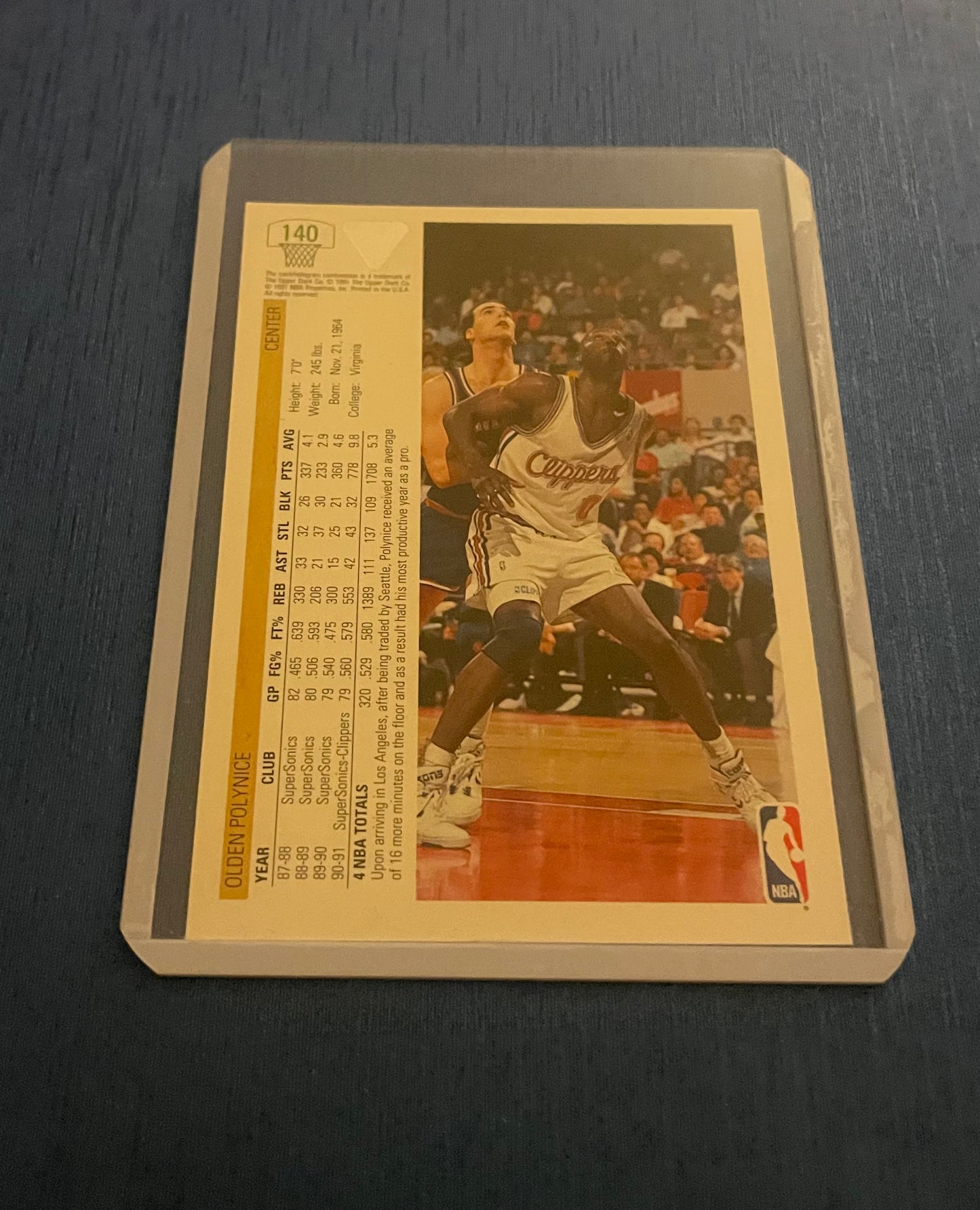 Olden Polynice Los Angeles Clippers 1991-92 Upper Deck