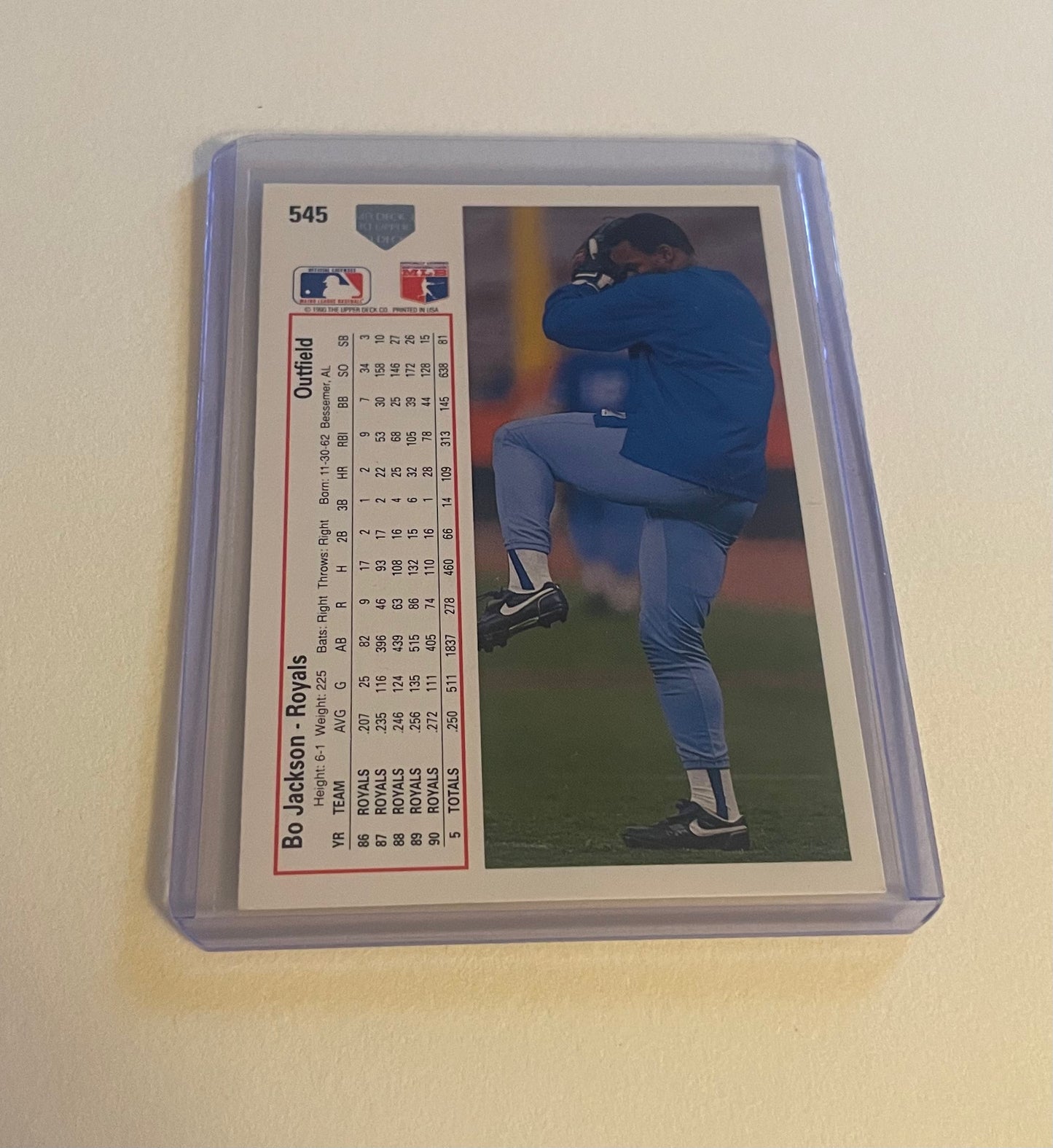 Bo Jackson Kansas City Royals 1991-92 Upper Deck