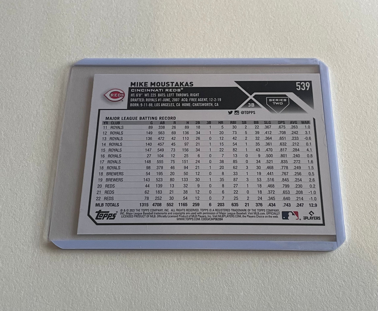 Mike Moustakas Cincinnati Reds Topps 2023