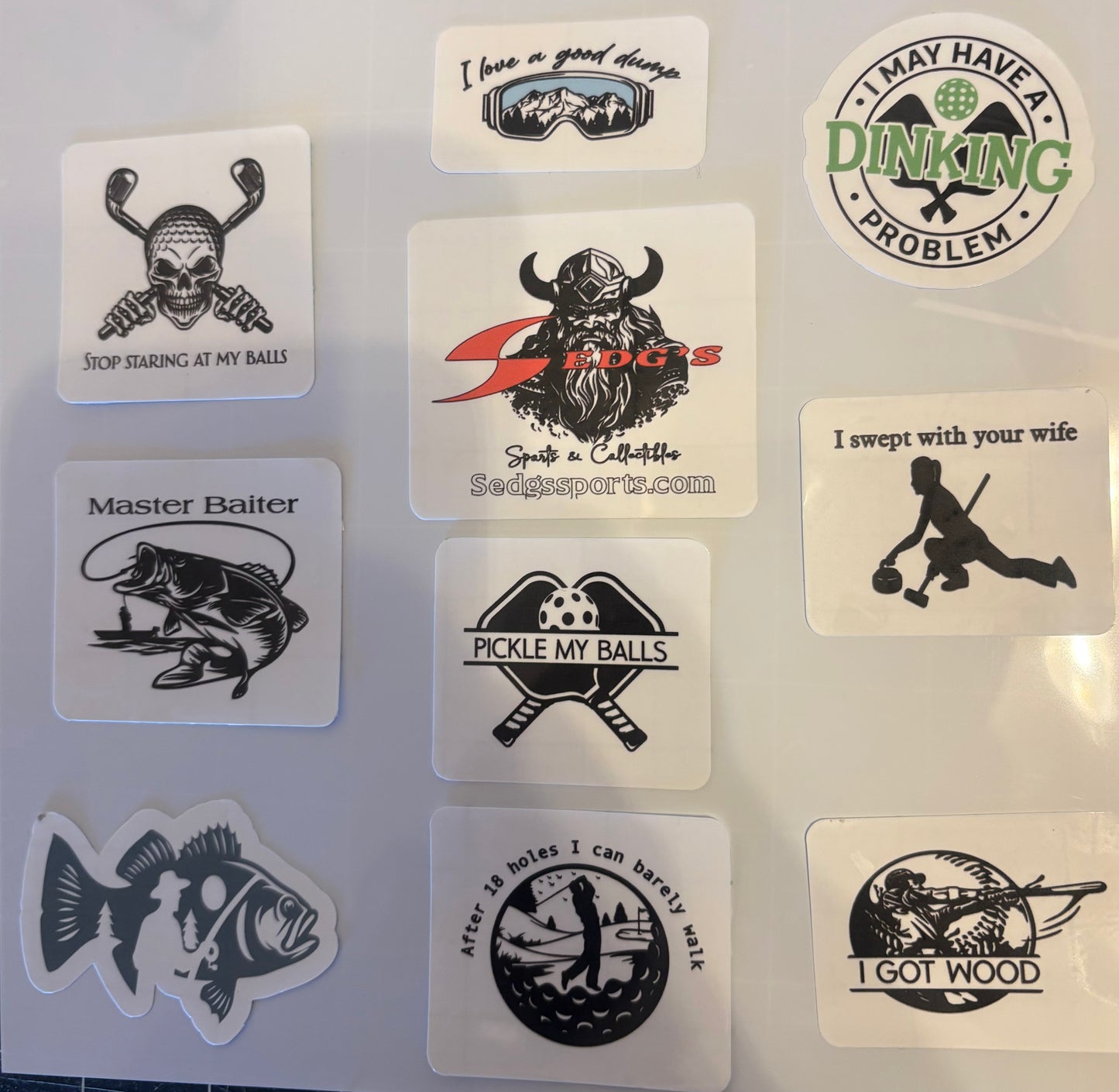 The multi sport messed up sticker set