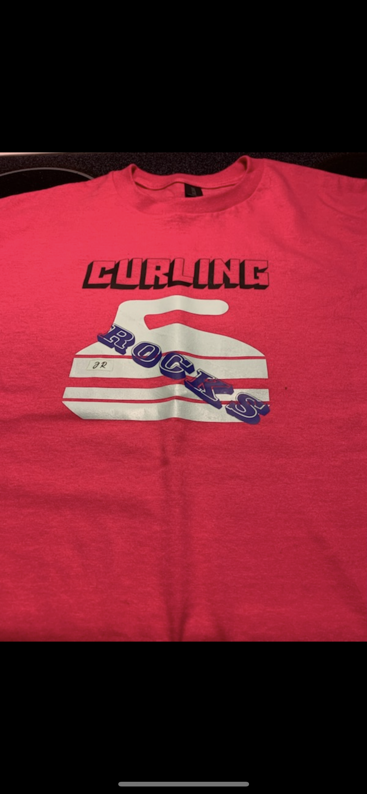 “Curling Rocks!” Tee customized with initials