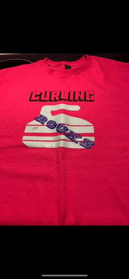 “Curling Rocks!” Tee customized with initials