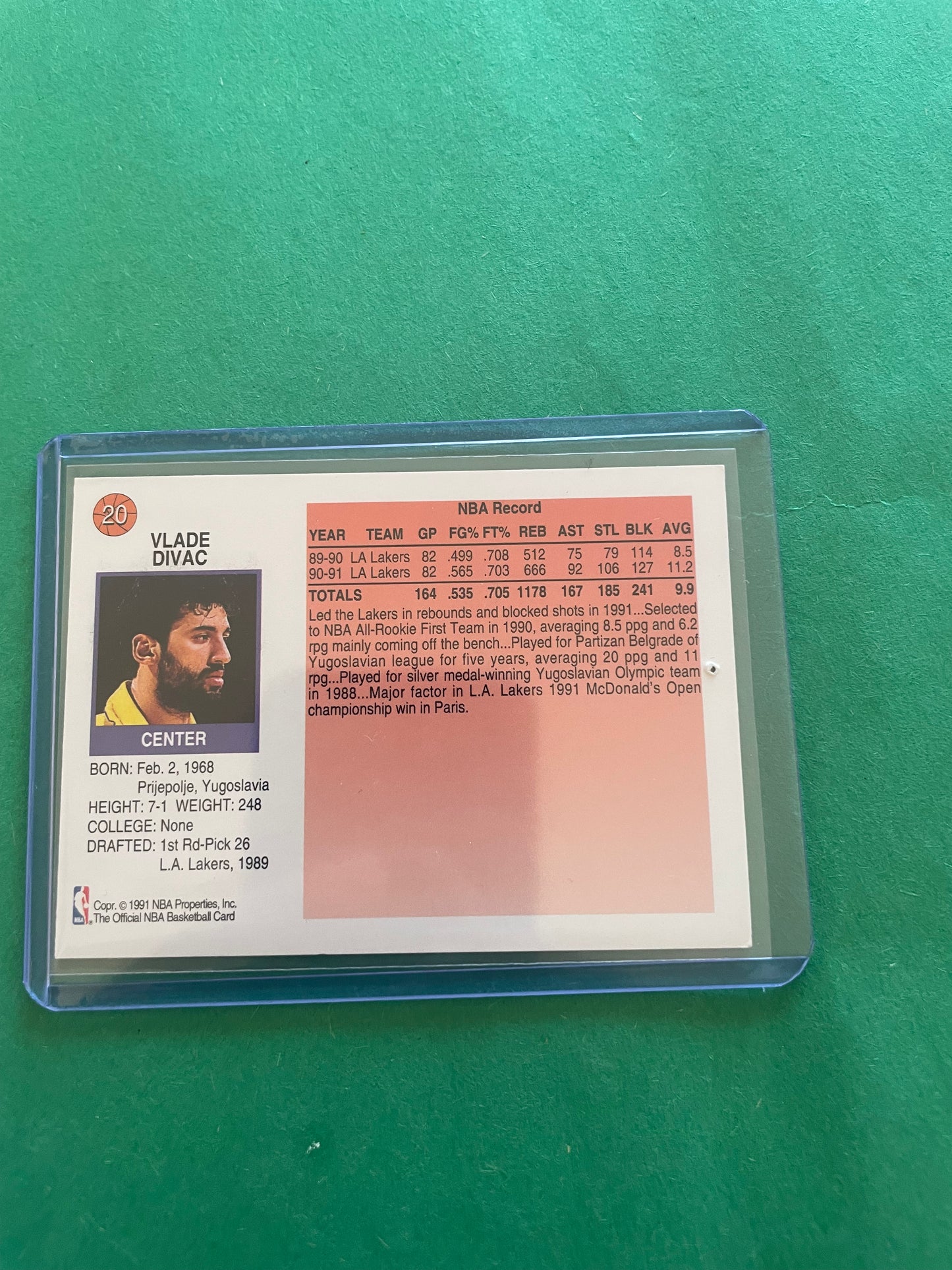 1991-92 Hoops McDonald’s Los Angeles Lakers Vlade Divac