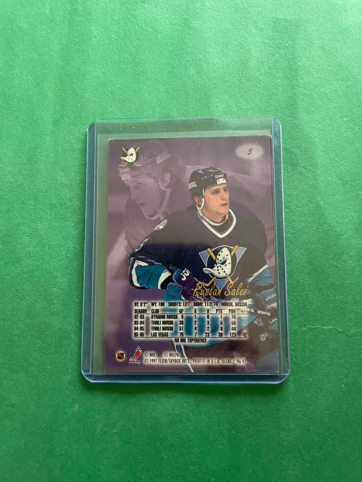 Ruslan Salei Anaheim Mights Ducks 1996-97 Fleer Ultra