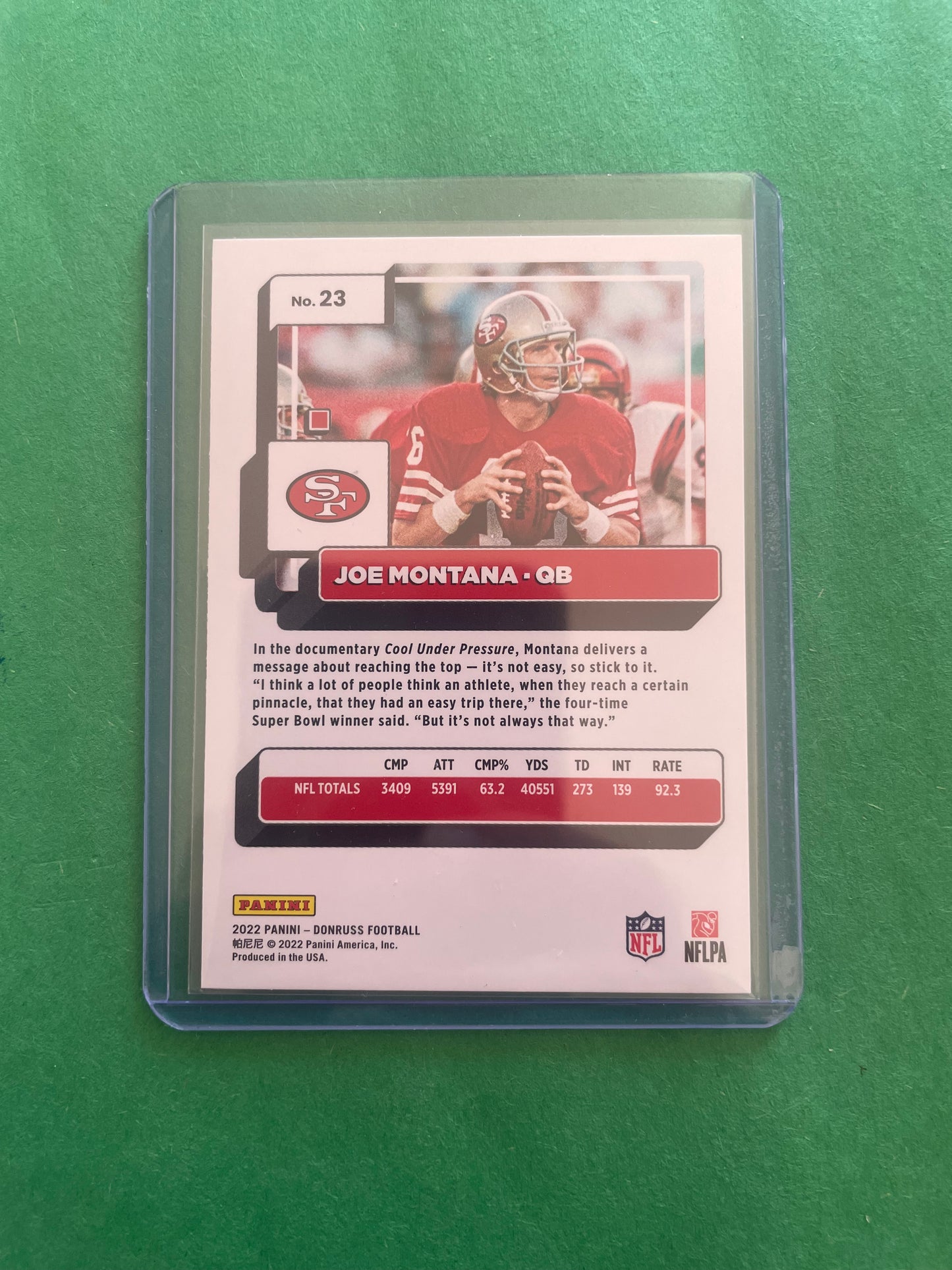 Joe Montana San Francisco 49ers 2022 Donruss