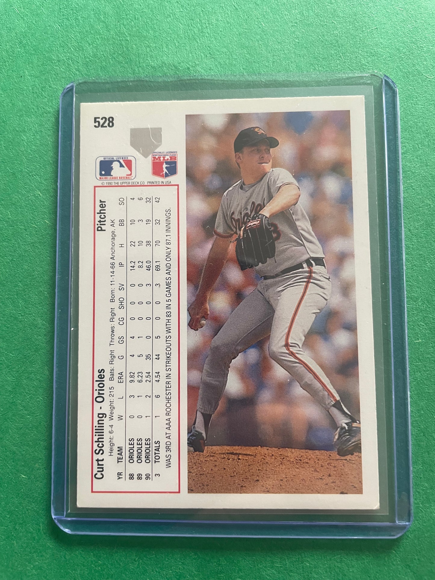 Curt Schilling Baltimore Orioles 1990 Upper Deck