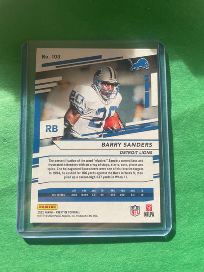 Barry Sanders Detroit Lions 2022 Panini Prestige