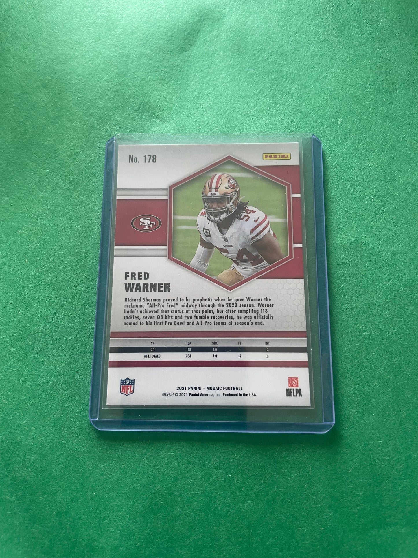 Fred Warner San Franscico 49ers 2021 Panini