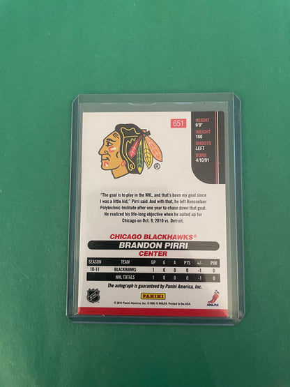 Brandon Pirri Autographed! Chicago Blackhawks Score Hot Rookies Card