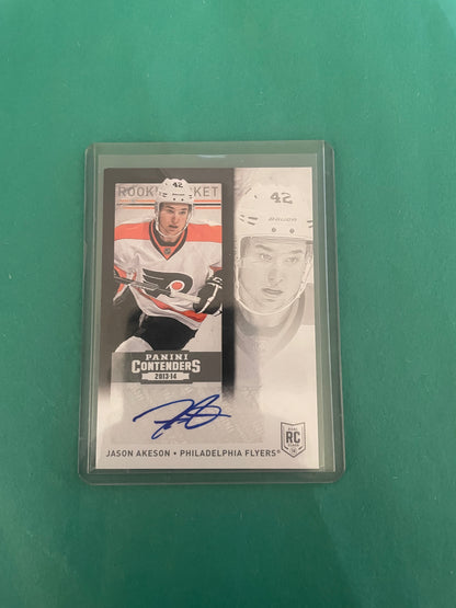 Jason Akeson Autographed! Philadelphia Flyers 2013-14 Panini